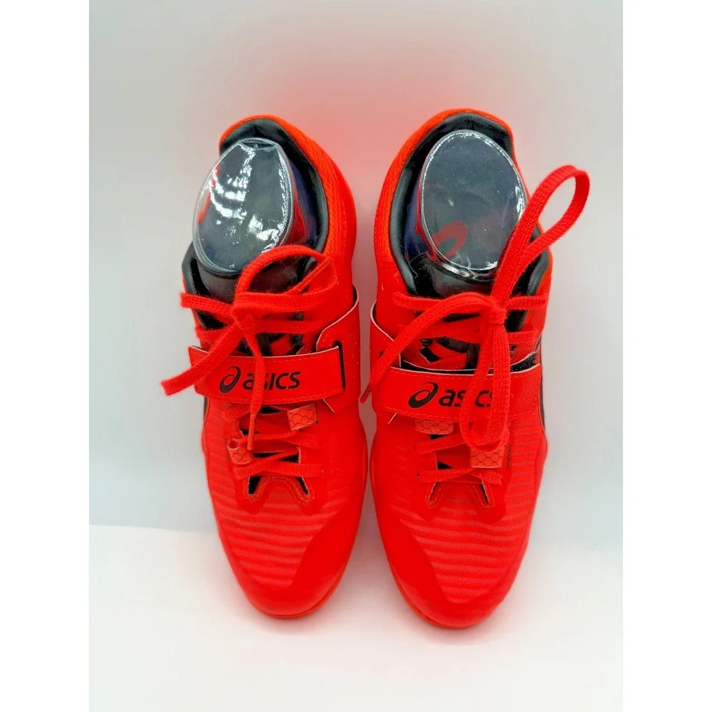 Asics‎ Throw Pro 2 Shoes Unisex Sz 7.5 Track Field 1093A046 Sunrise Red Dynawrap